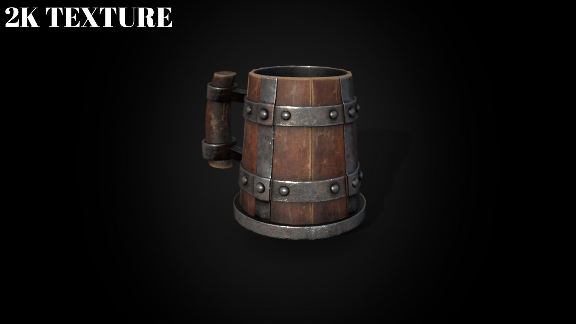 Medieval Wooden Beer Mug - Game Ready 3D Model Low-poly 3D model_2