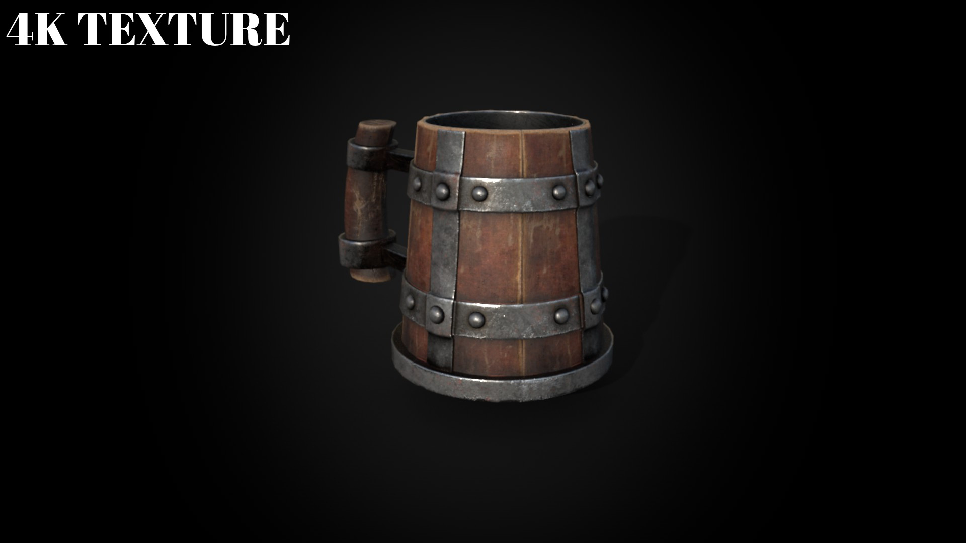 Medieval Wooden Beer Mug - Game Ready 3D Model Low-poly 3D model_3