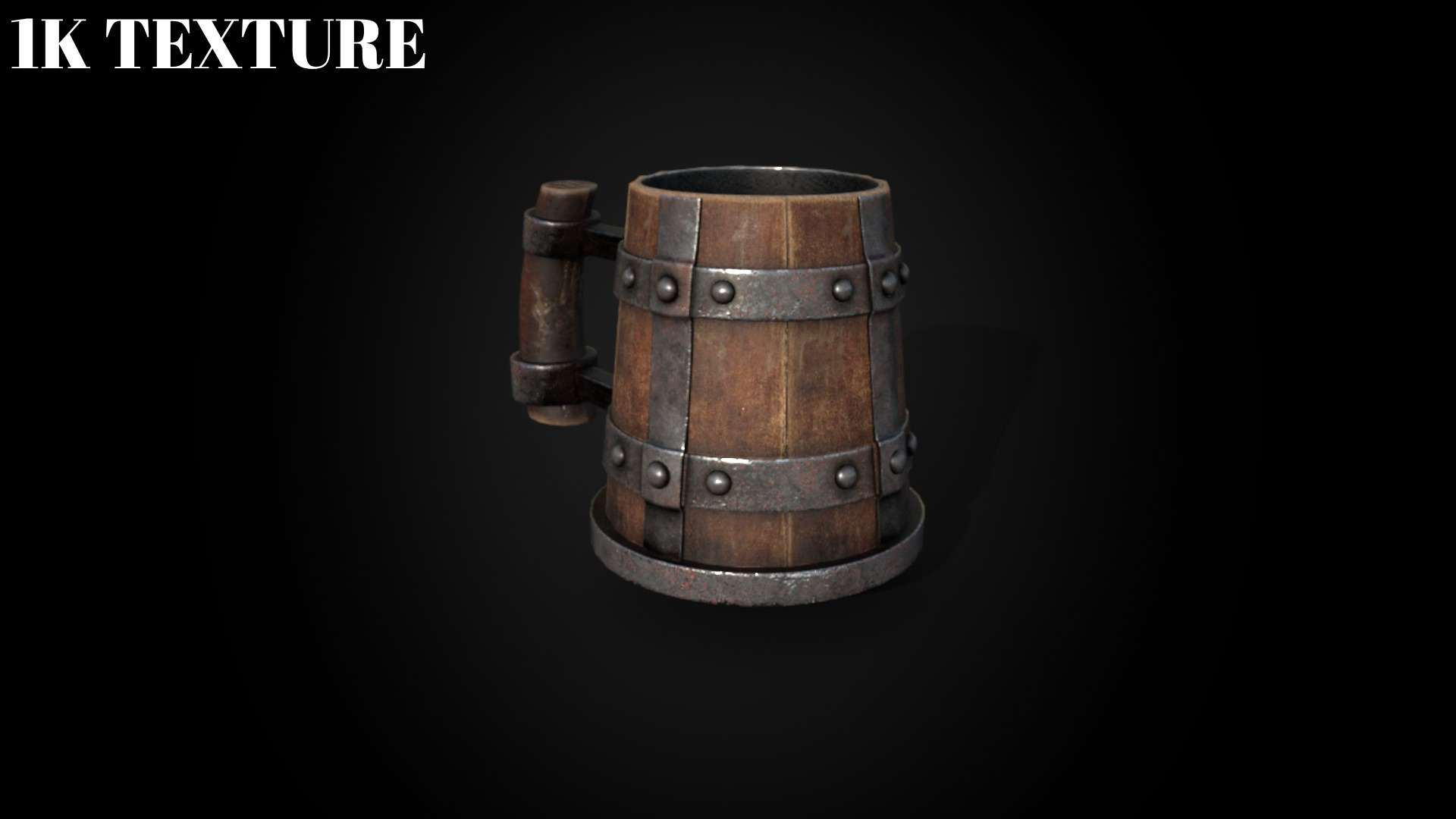 Medieval Wooden Beer Mug - Game Ready 3D Model Low-poly 3D model_1