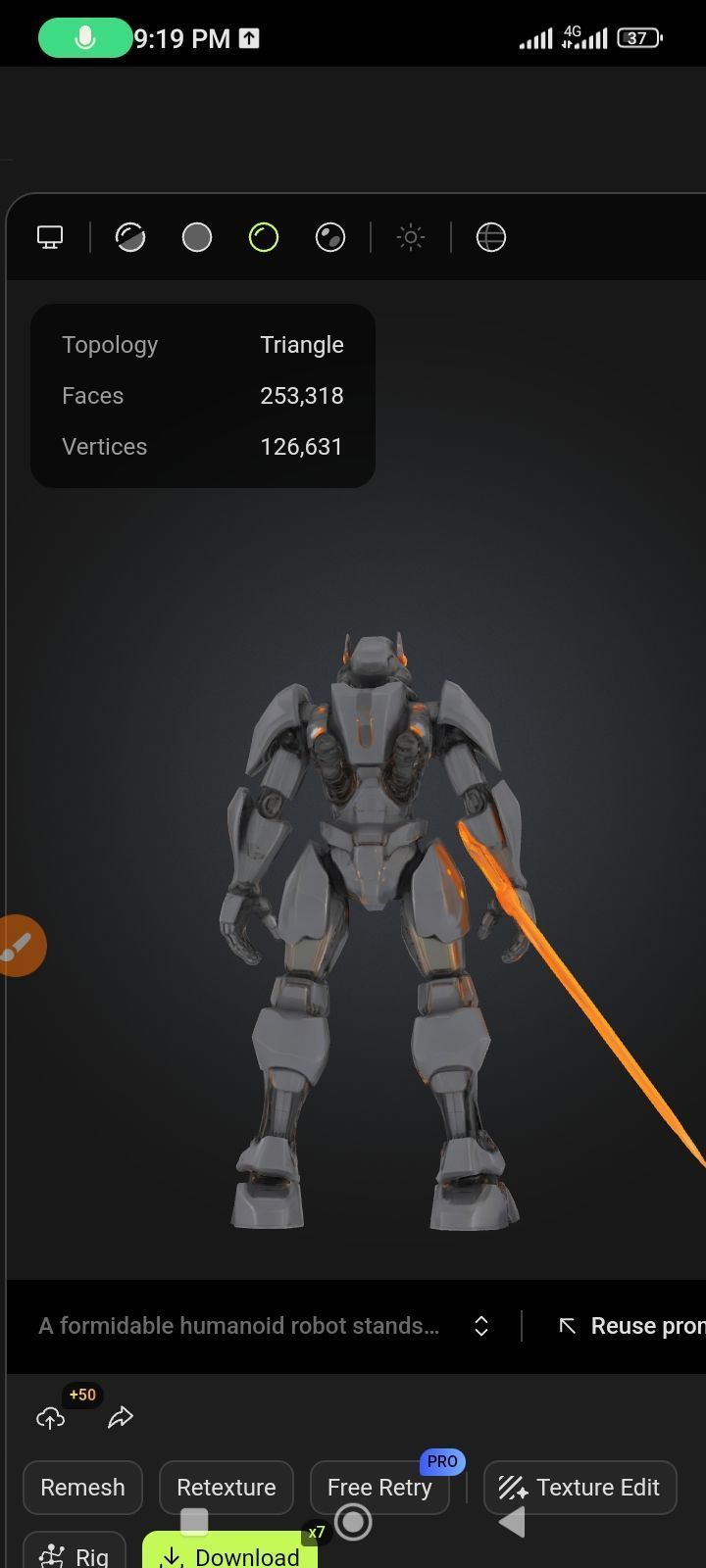 High quality sci-fi robot  Low-poly 3D model_2