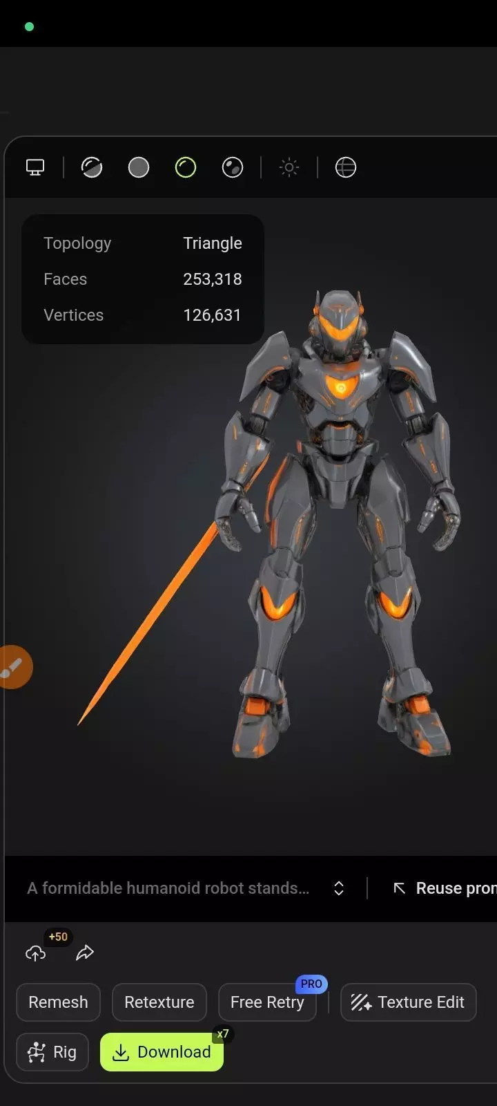 High quality sci-fi robot  Low-poly 3D model_0