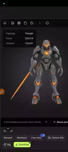 High quality sci-fi robot  Low-poly 3D model