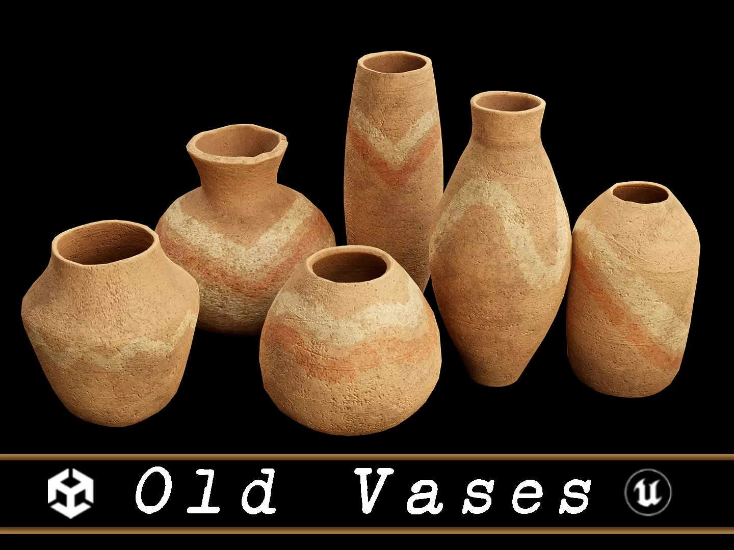 Old Vases Low-poly 3D model