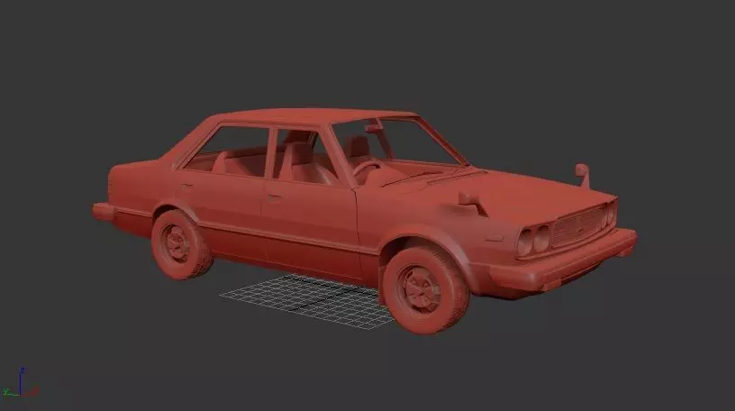 H Accord Mk1 sedan 1977 3D print model_0