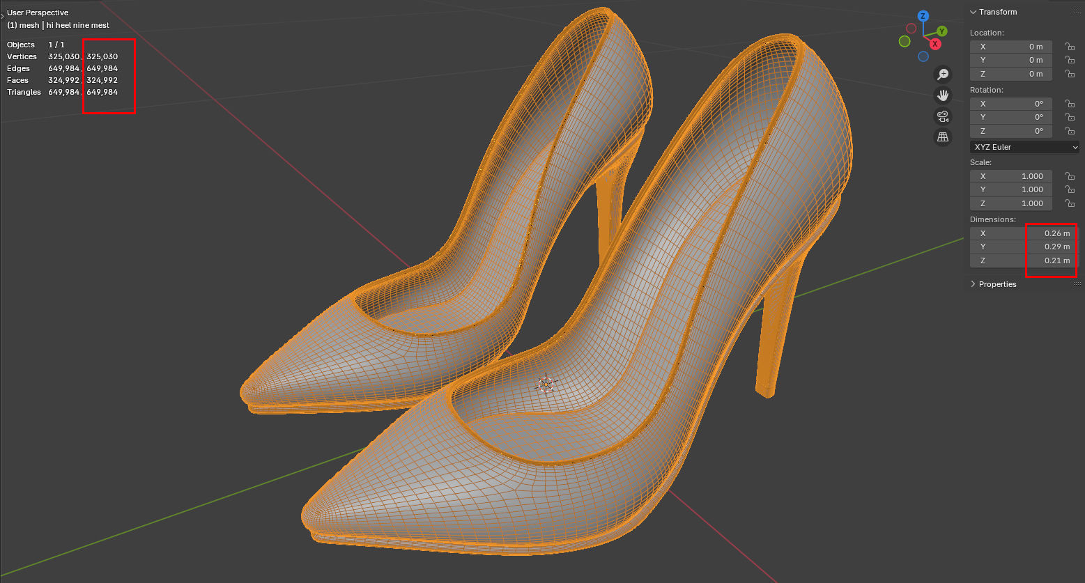 nice hiheel nine mest 3D model_4