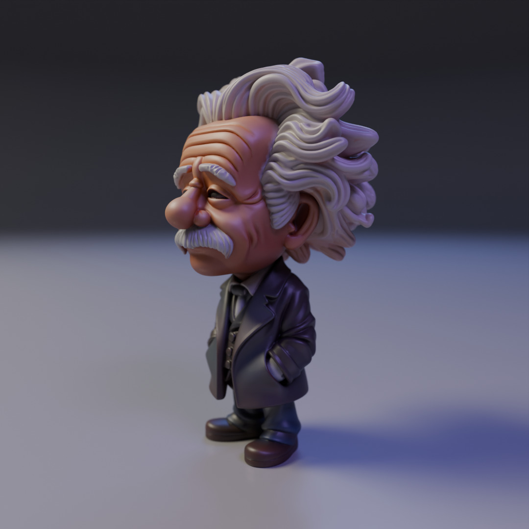 Albert Einstein chibi 3D print model_9