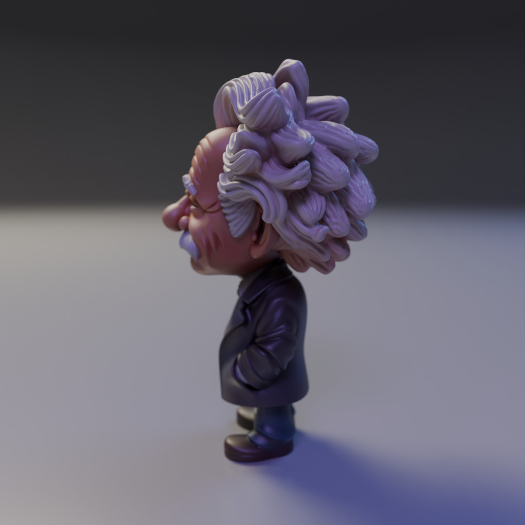 Albert Einstein chibi 3D print model_3