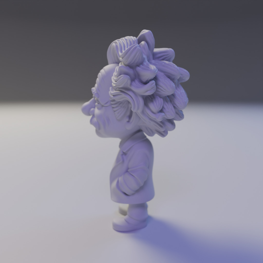 Albert Einstein chibi 3D print model_4