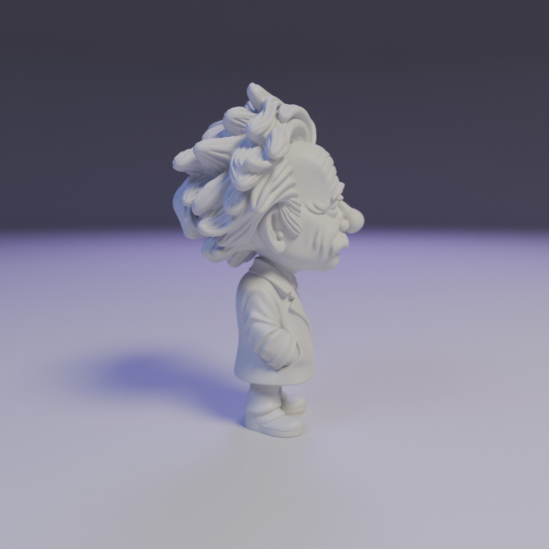 Albert Einstein chibi 3D print model_2