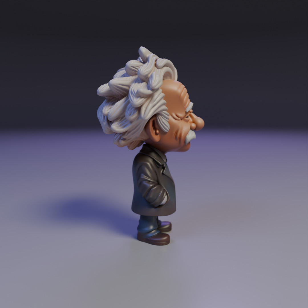Albert Einstein chibi 3D print model_1