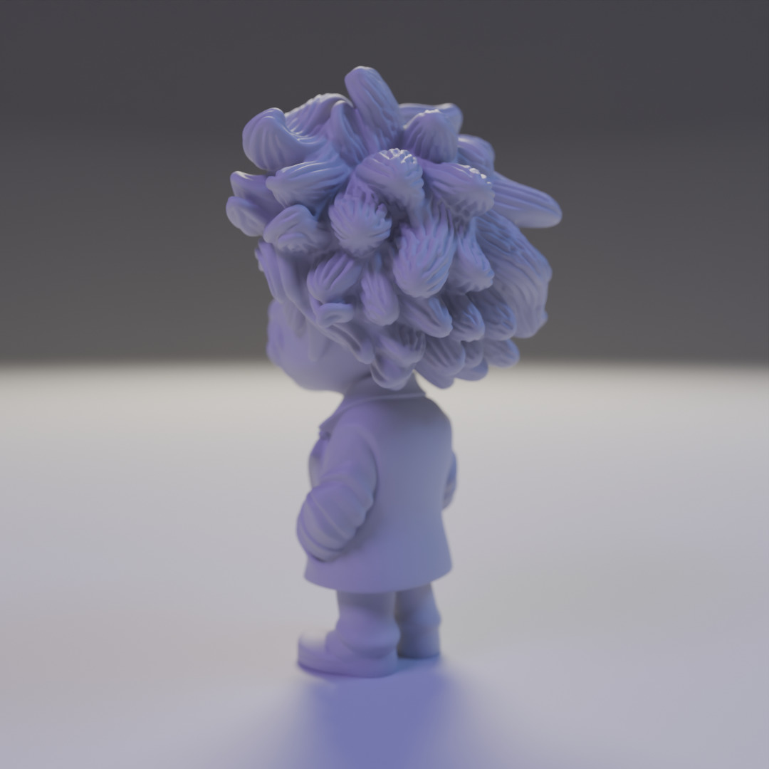 Albert Einstein chibi 3D print model_12