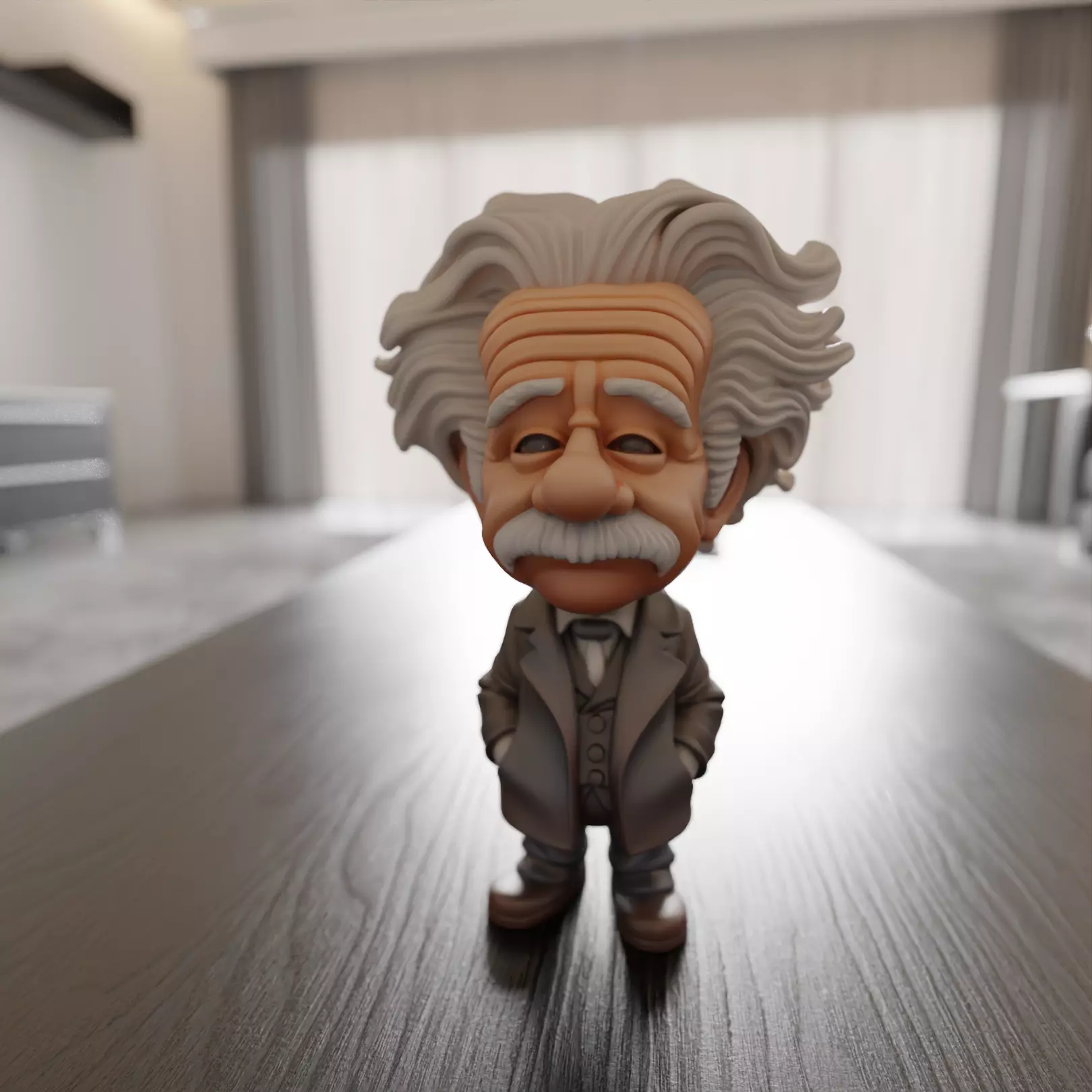 Albert Einstein chibi 3D print model_0