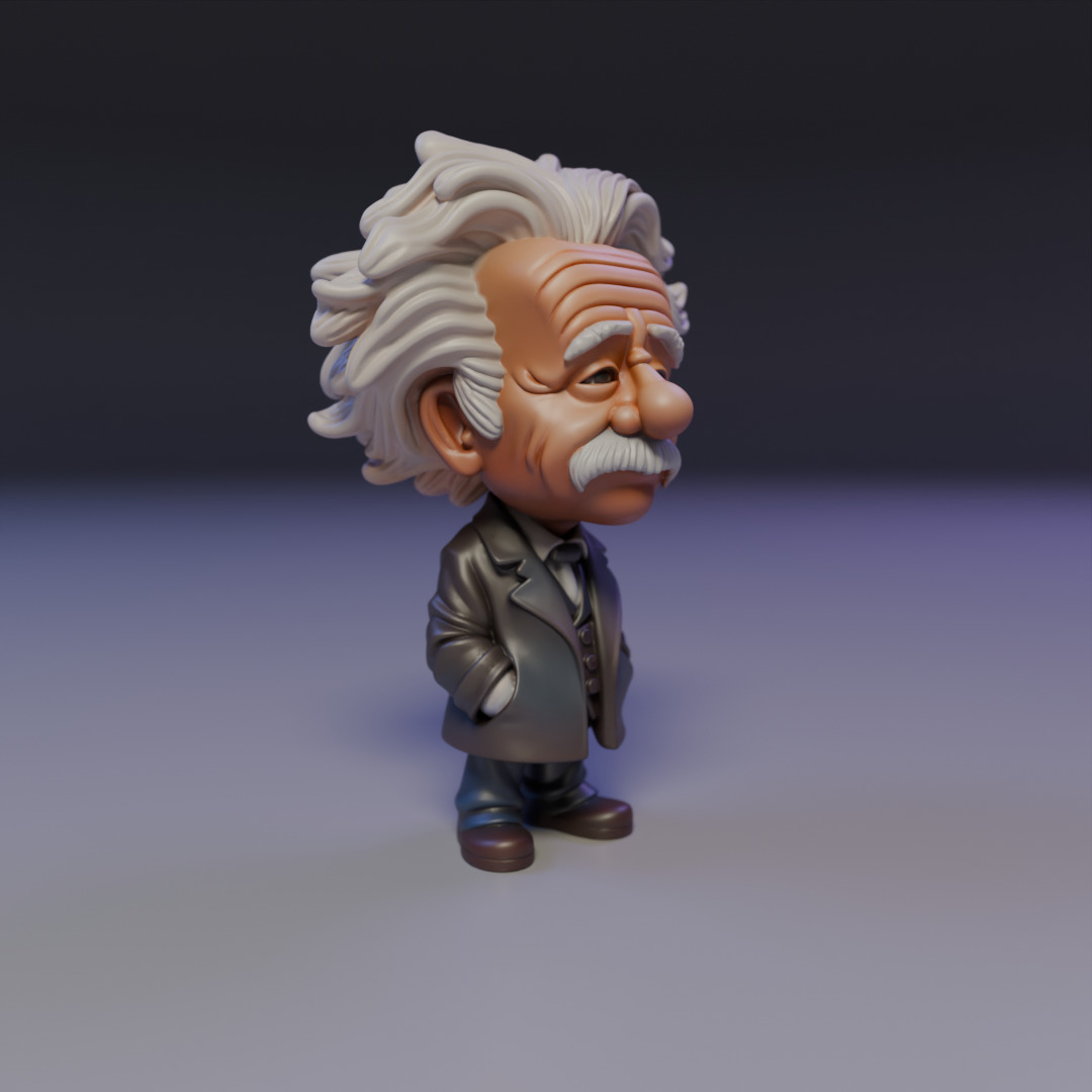 Albert Einstein chibi 3D print model_7
