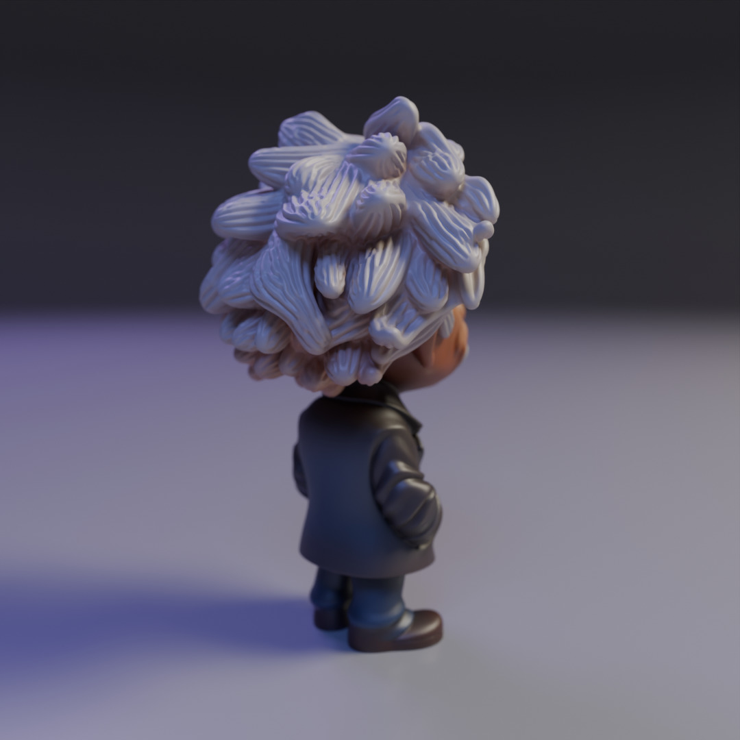 Albert Einstein chibi 3D print model_13