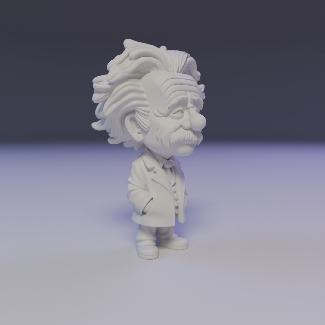 Albert Einstein chibi 3D print model_8