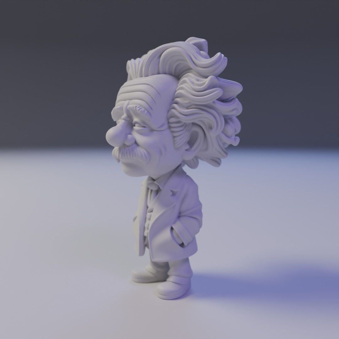 Albert Einstein chibi 3D print model_10