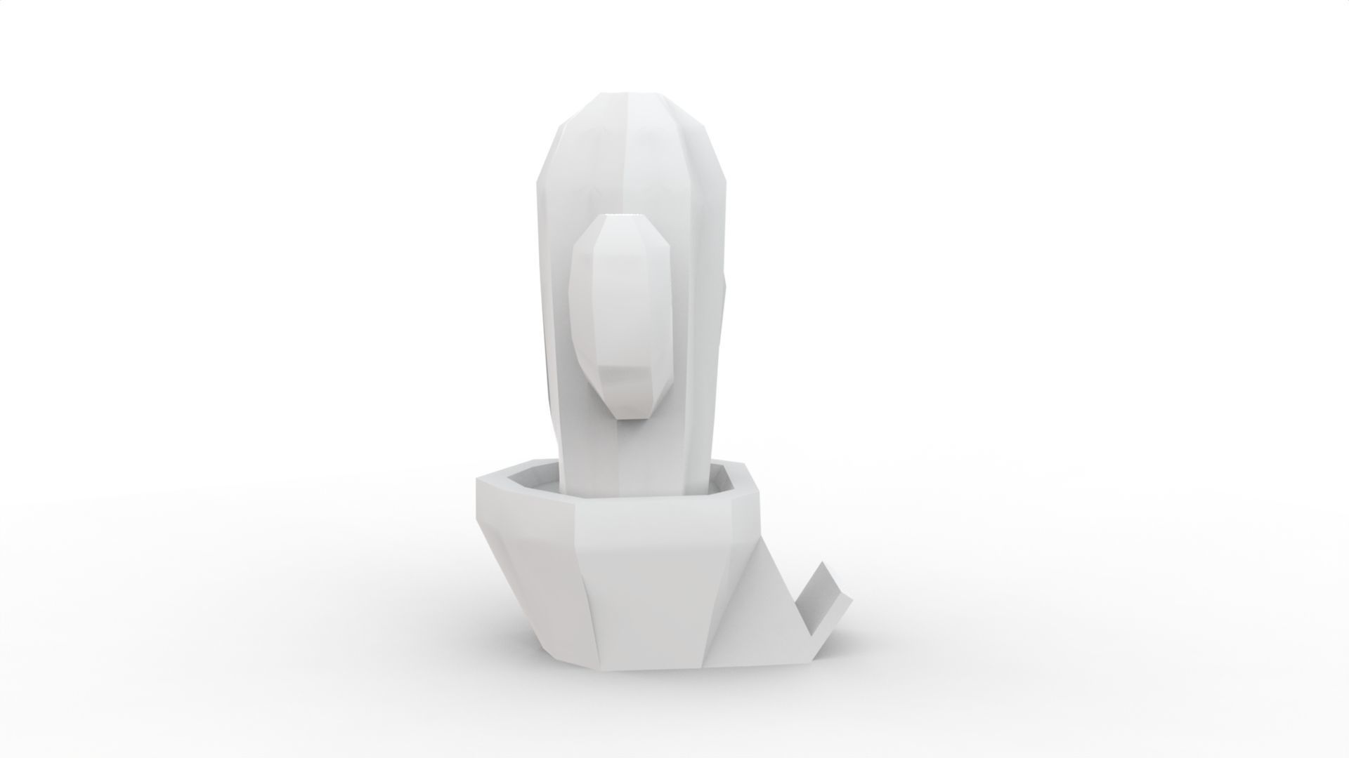 Stylized Cactus in Pot Low Poly 3D Model 3D print model_7