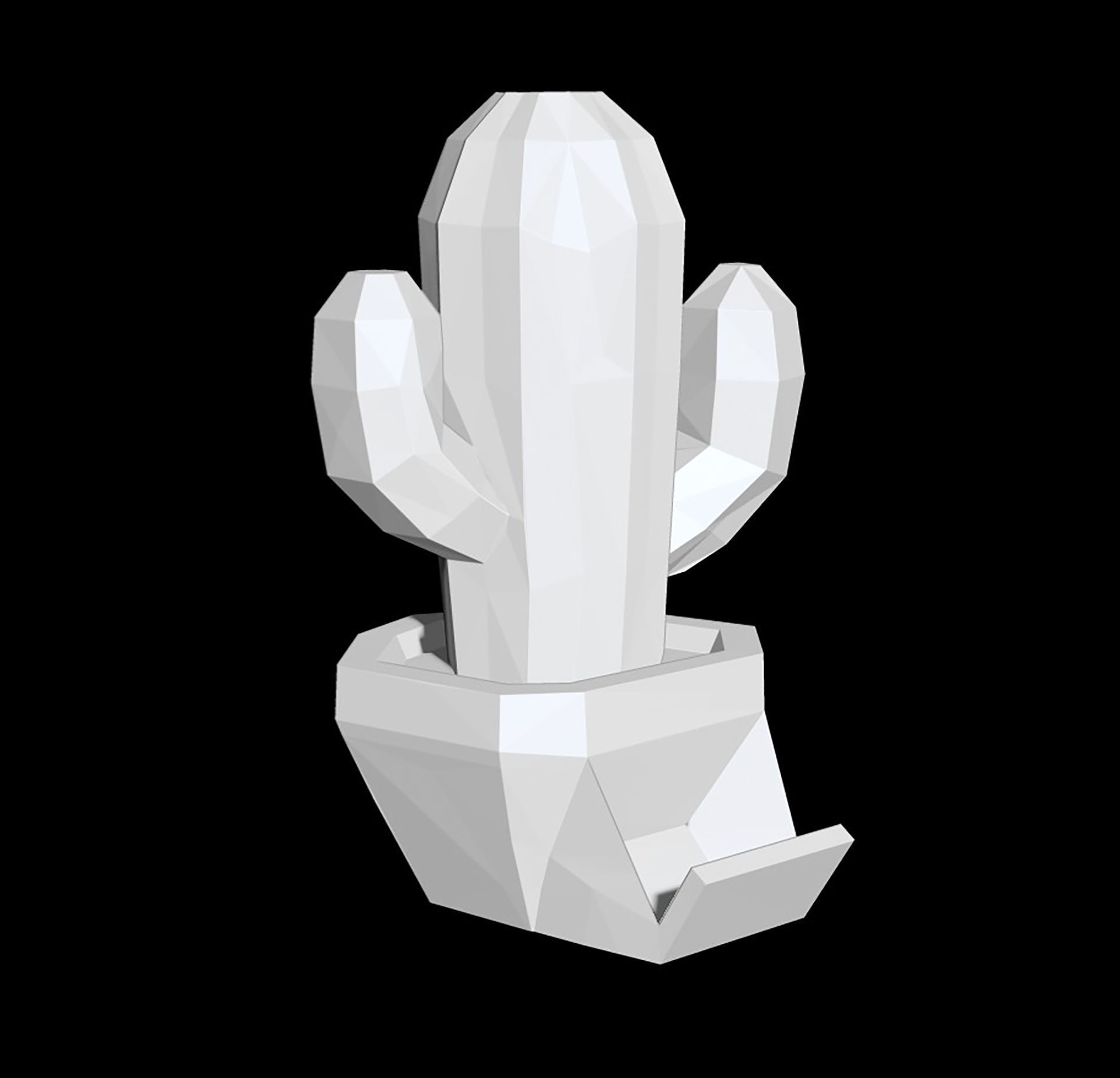 Stylized Cactus in Pot Low Poly 3D Model 3D print model_9