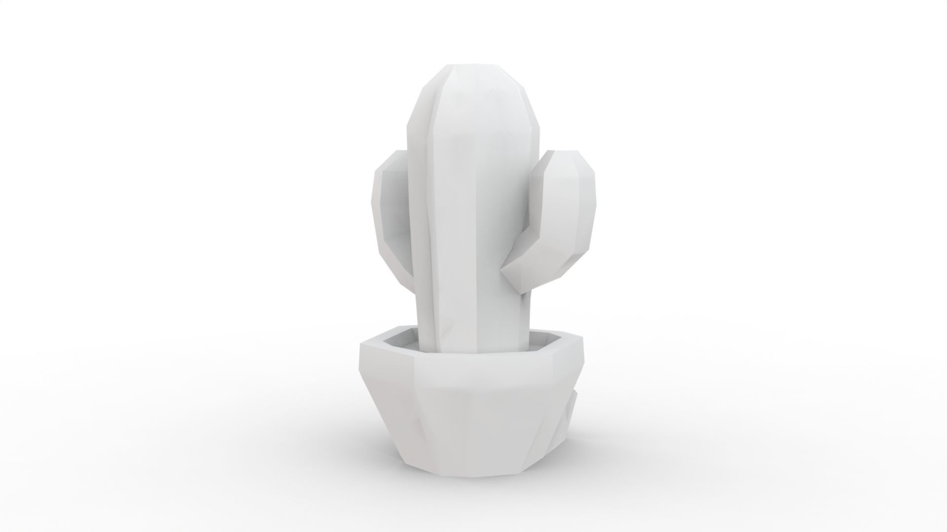 Stylized Cactus in Pot Low Poly 3D Model 3D print model_5