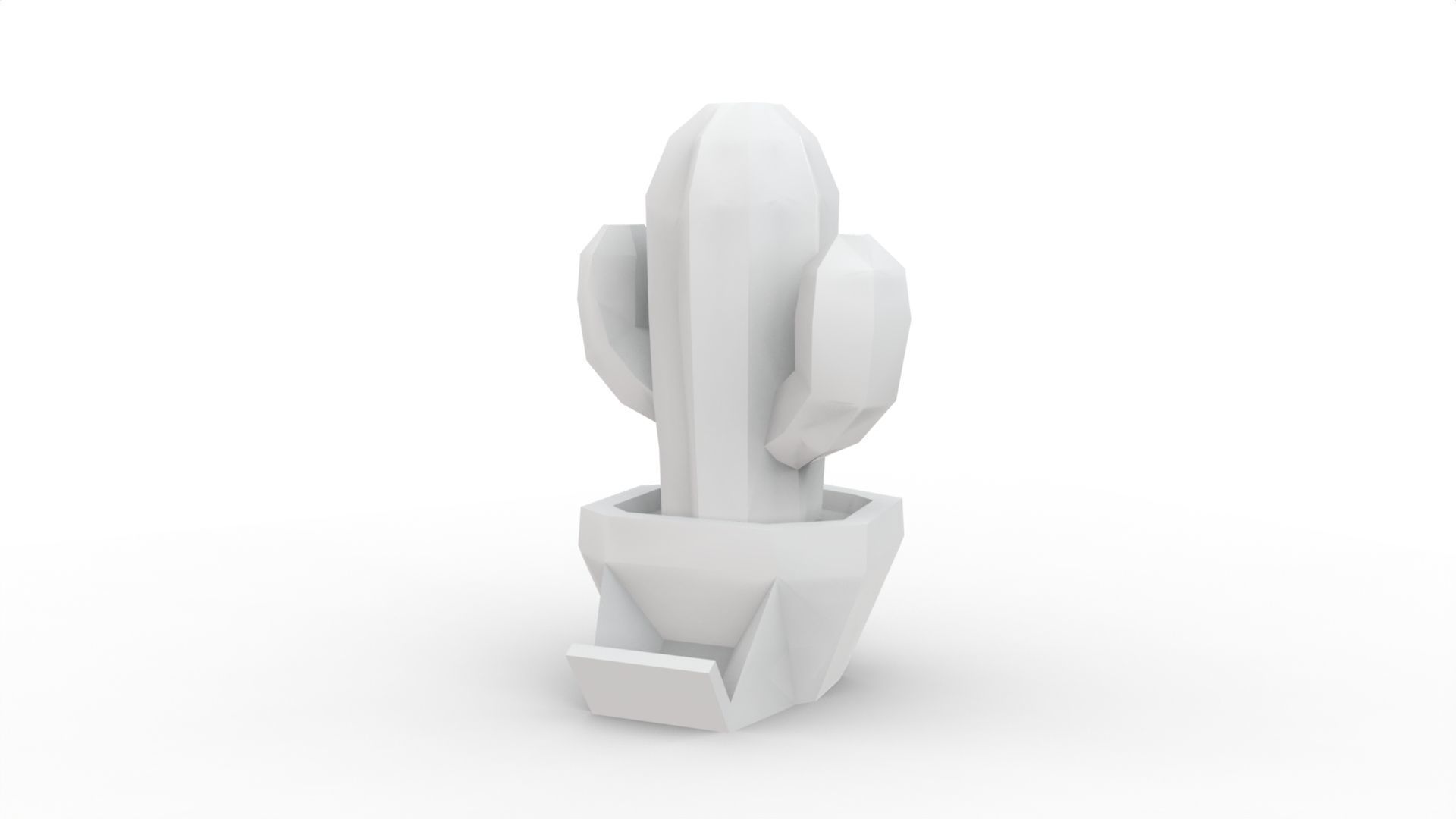 Stylized Cactus in Pot Low Poly 3D Model 3D print model_3