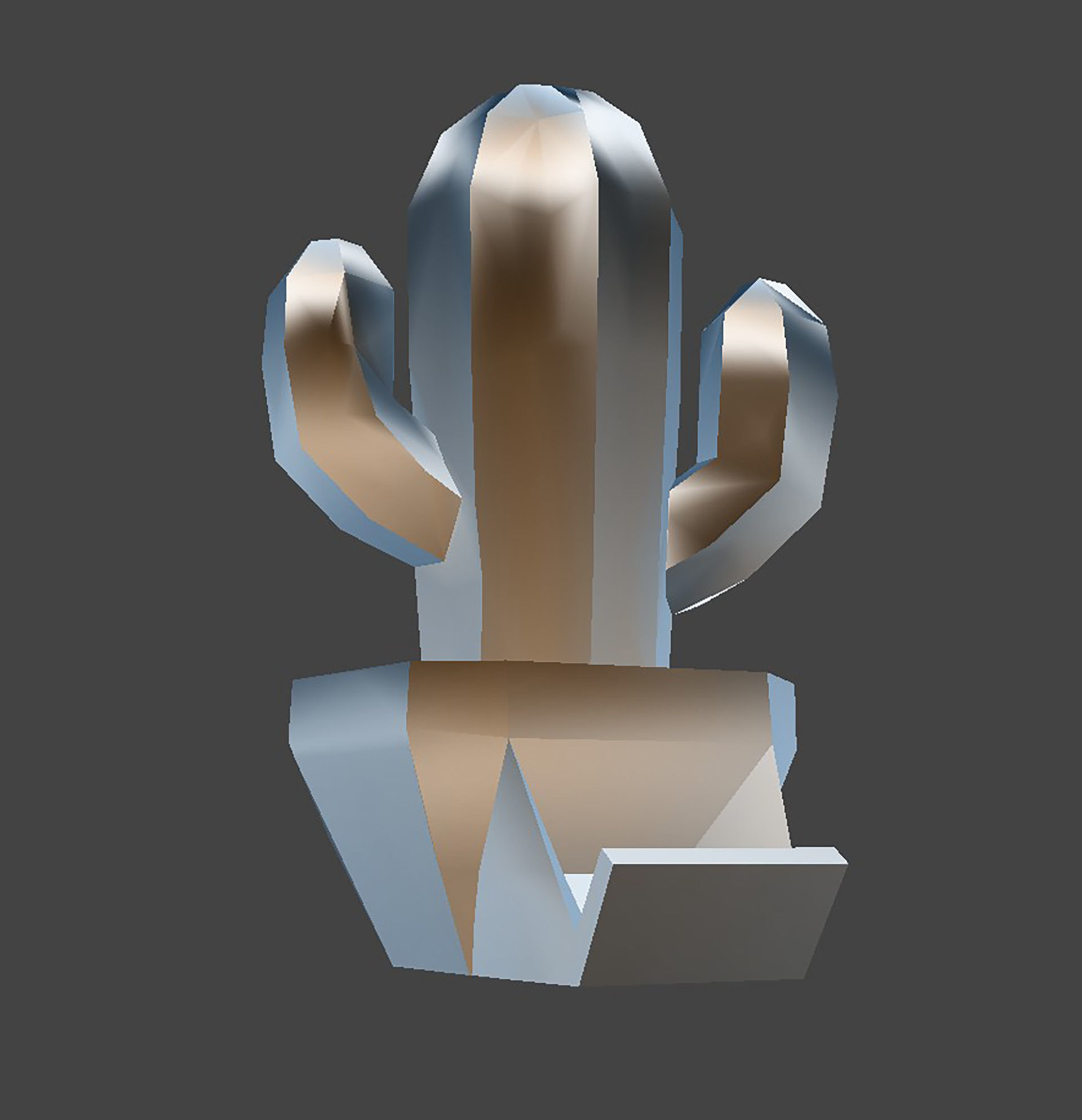 Stylized Cactus in Pot Low Poly 3D Model 3D print model_2