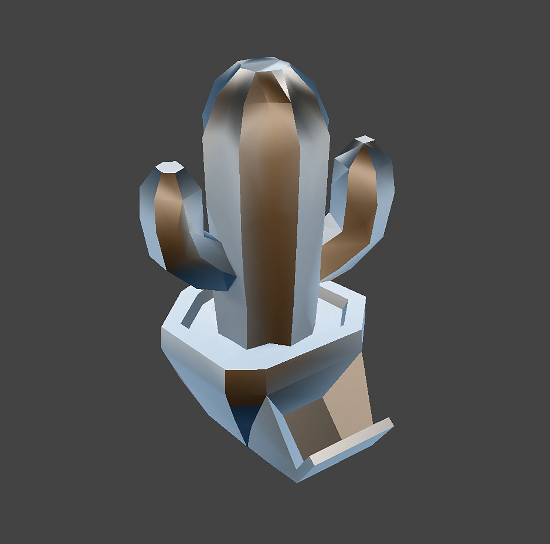 Stylized Cactus in Pot Low Poly 3D Model 3D print model_8