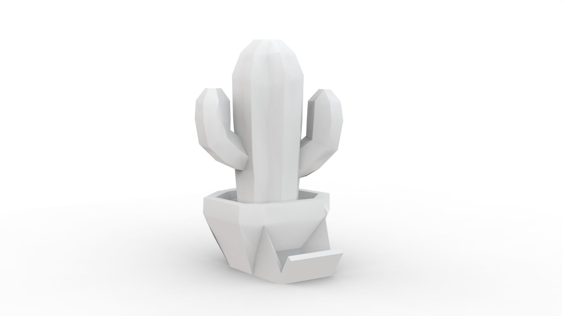 Stylized Cactus in Pot Low Poly 3D Model 3D print model_1