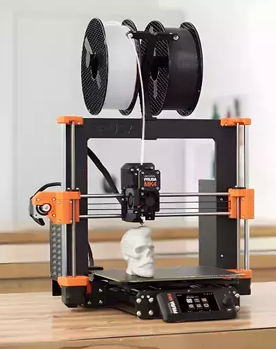 Skull with Pompadour Beard and Mustache