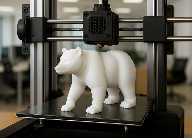 Realistic Polar Bear Sculpture 3D print model