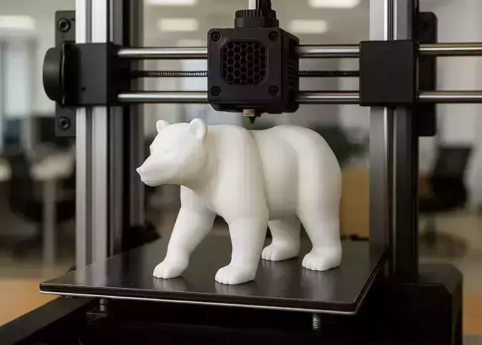 Realistic Polar Bear Sculpture