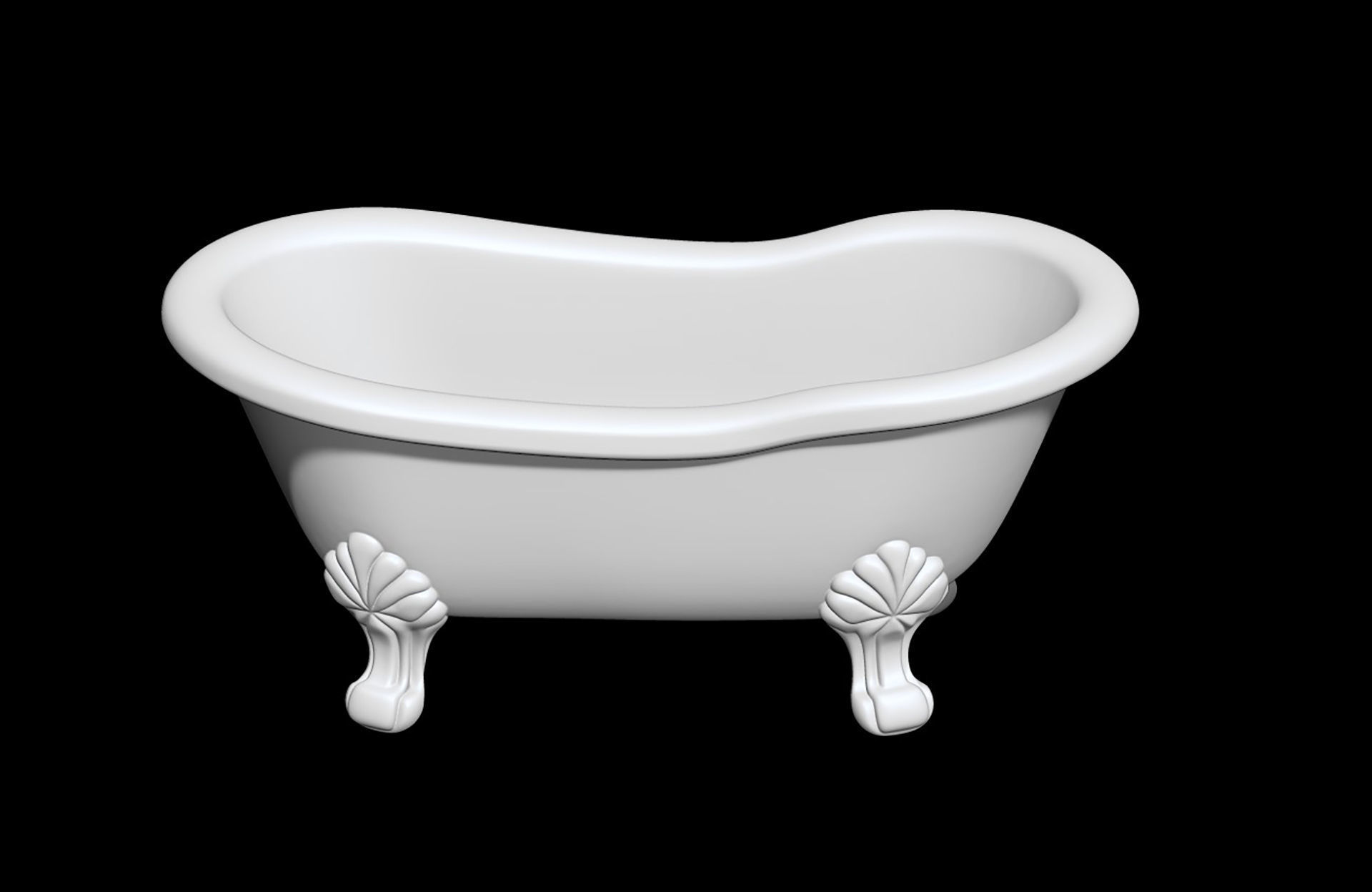 Clawfoot Bathtub 3D Model Vintage Bathroom Fixture 3D print model_10