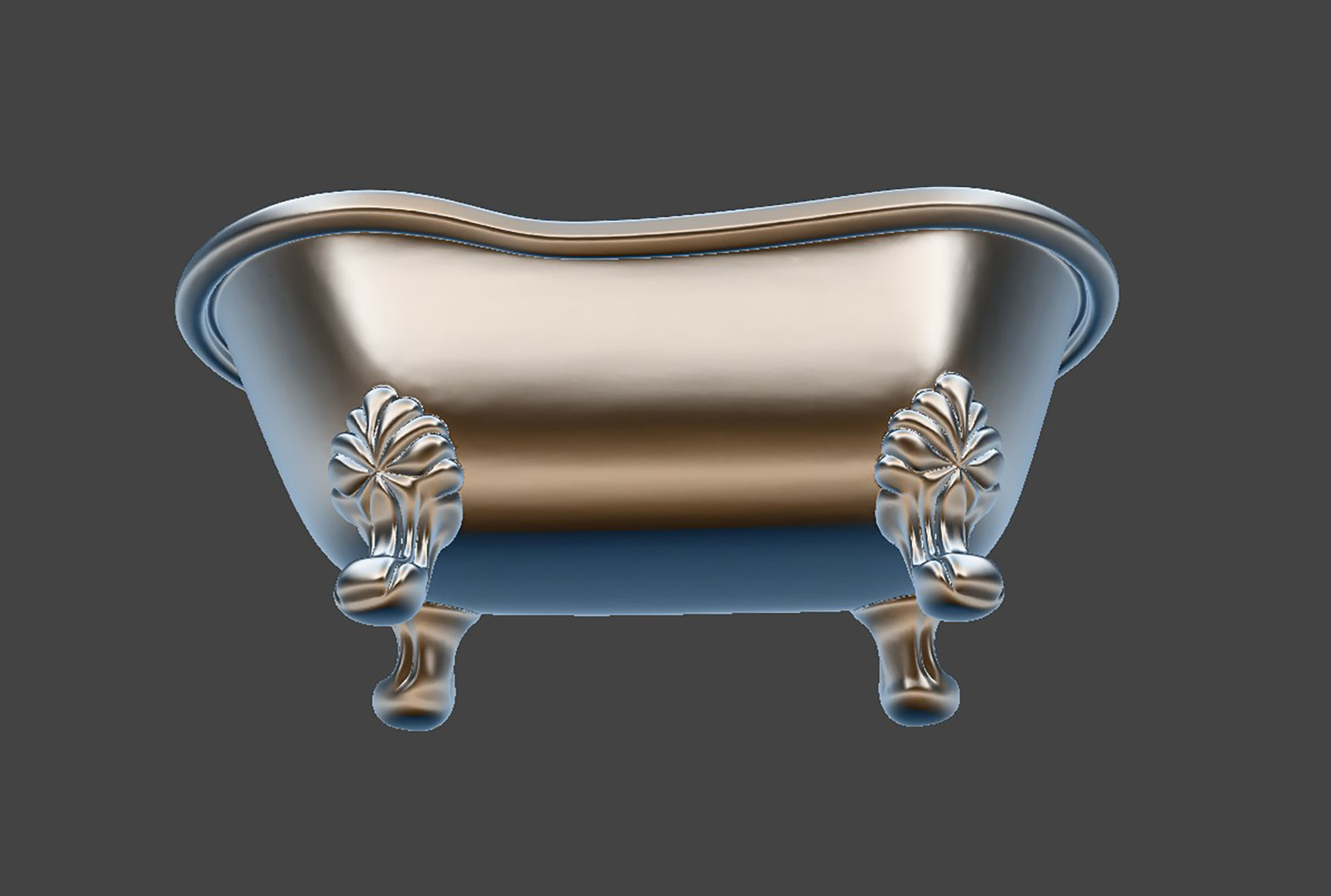 Clawfoot Bathtub 3D Model Vintage Bathroom Fixture 3D print model_16