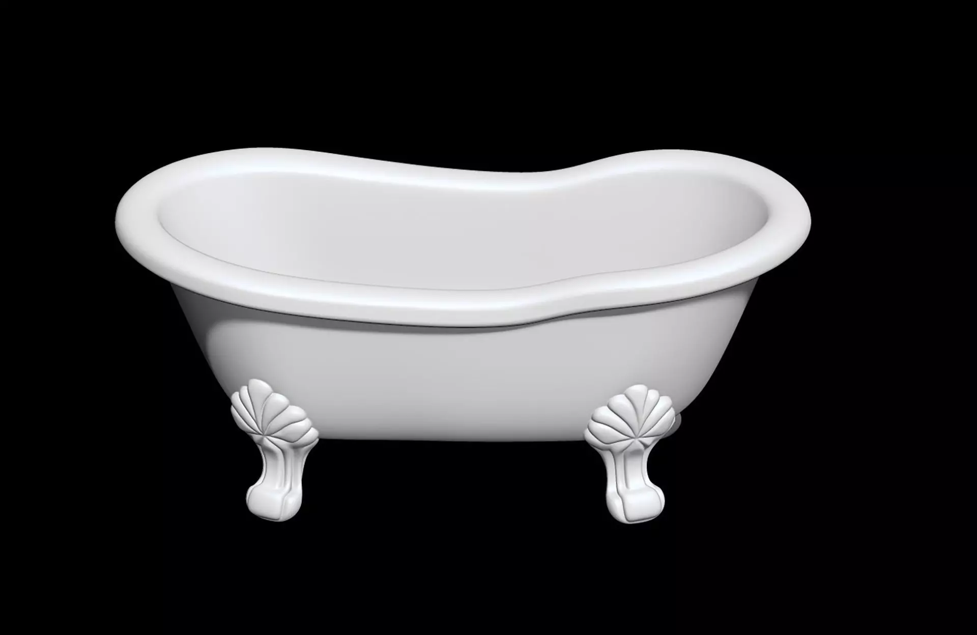 Clawfoot Bathtub 3D Model Vintage Bathroom Fixture 3D print model_0
