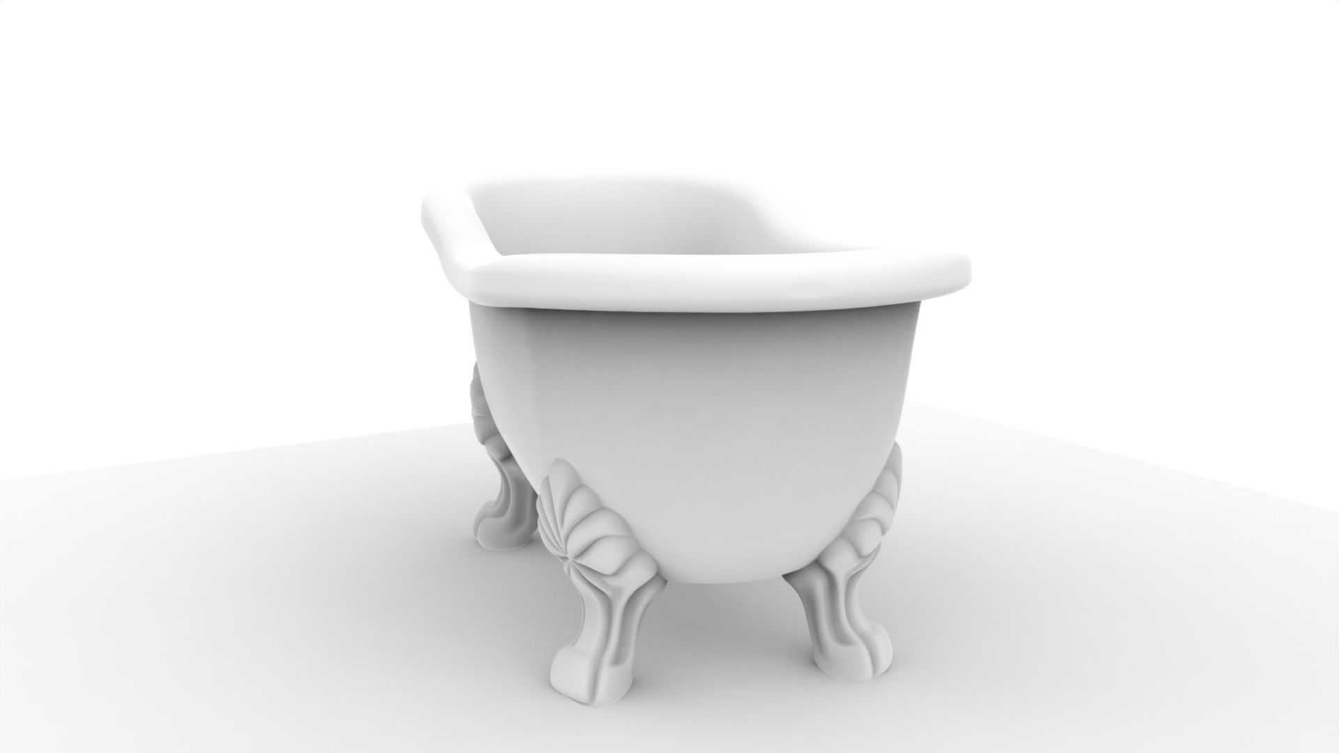 Clawfoot Bathtub 3D Model Vintage Bathroom Fixture 3D print model_9