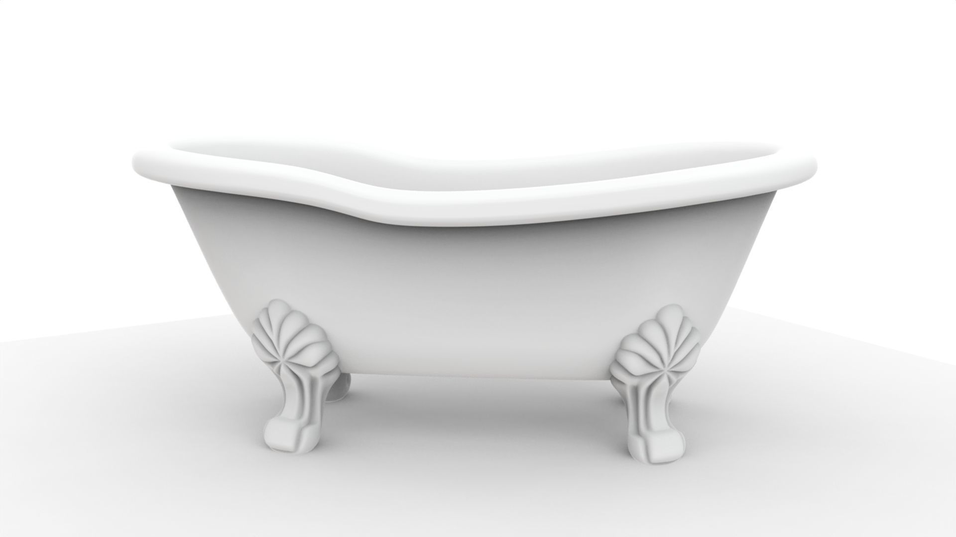 Clawfoot Bathtub 3D Model Vintage Bathroom Fixture 3D print model_6