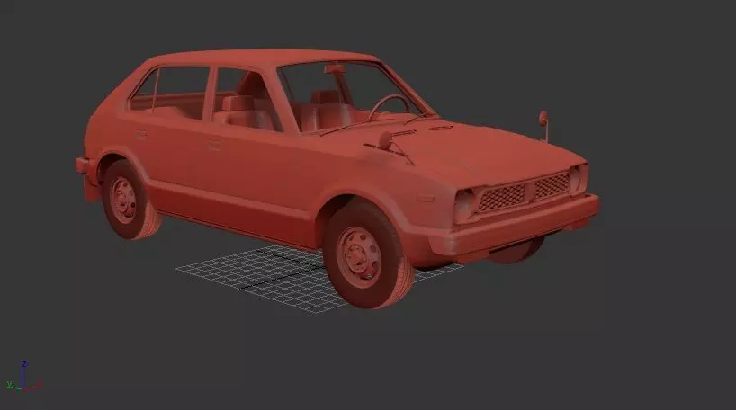H Civic Mk1 4door 1976 3D print model_0