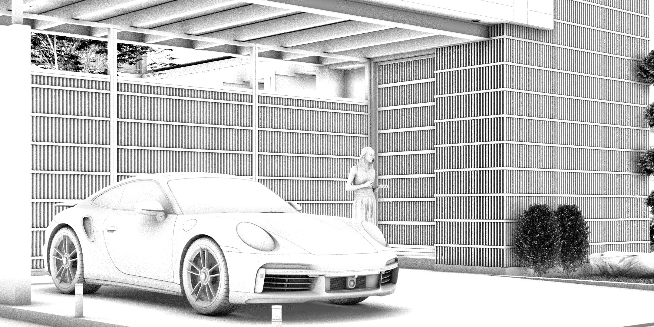 Floating Cubic Minimalist Villa PBR 3D Model 3D model_23