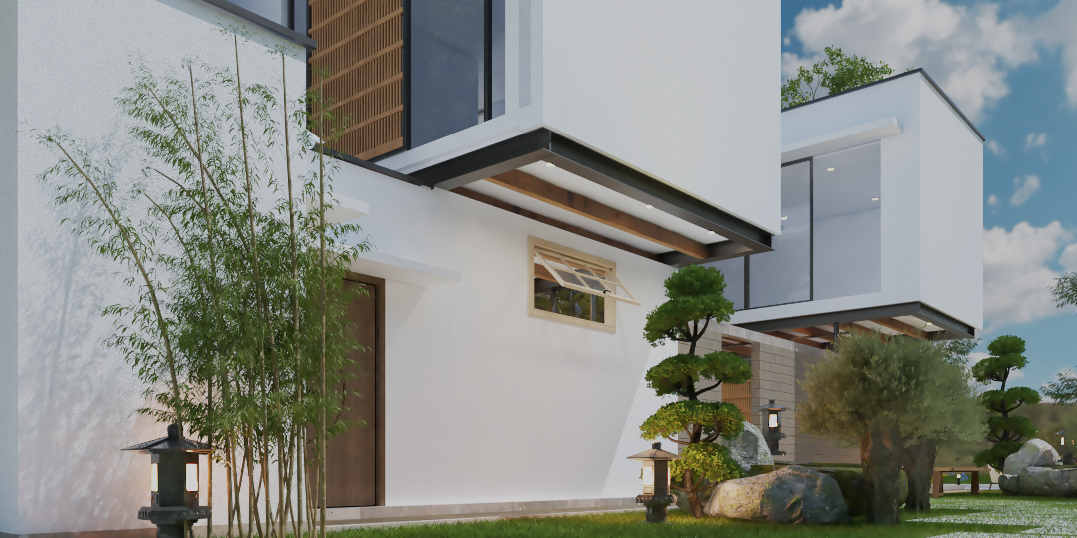 Floating Cubic Minimalist Villa PBR 3D Model 3D model_13