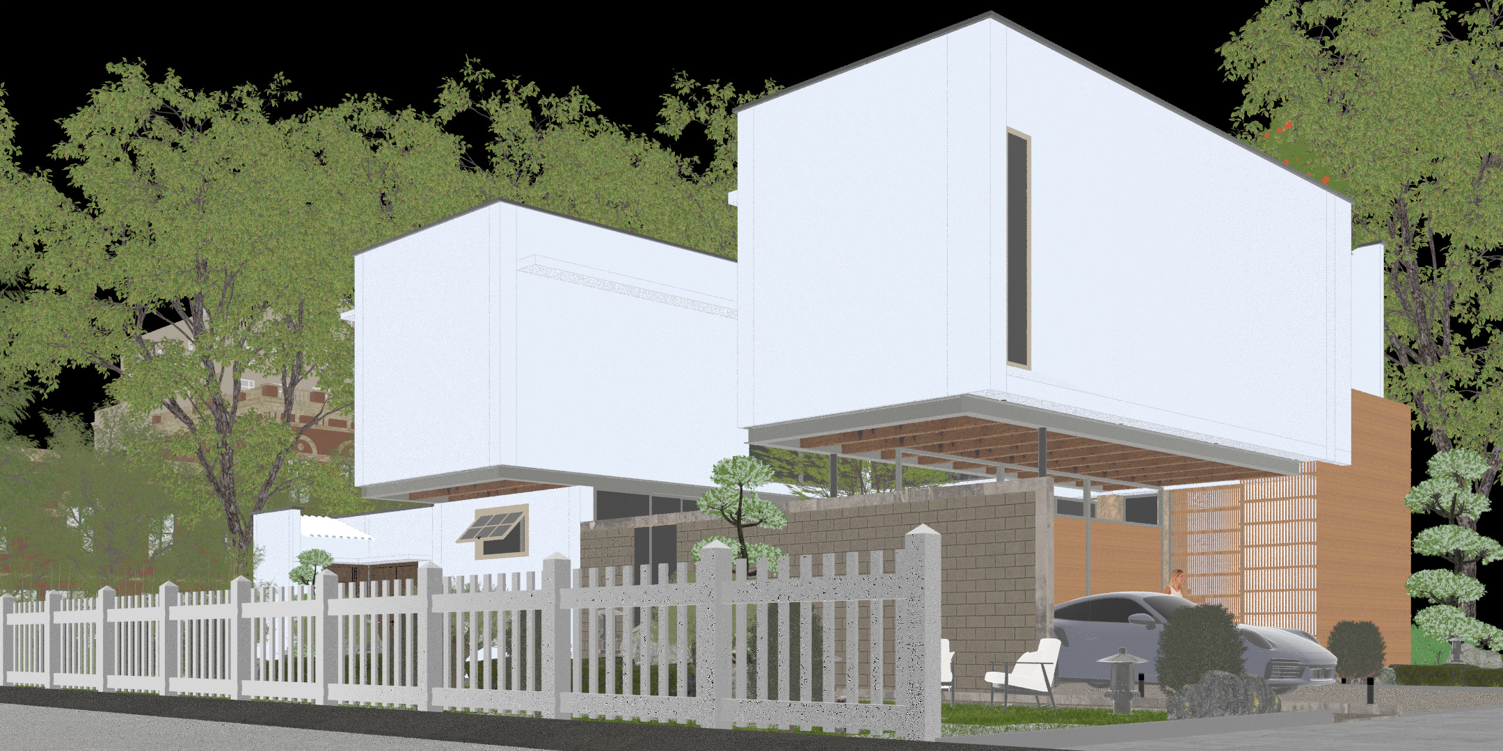 Floating Cubic Minimalist Villa PBR 3D Model 3D model_34