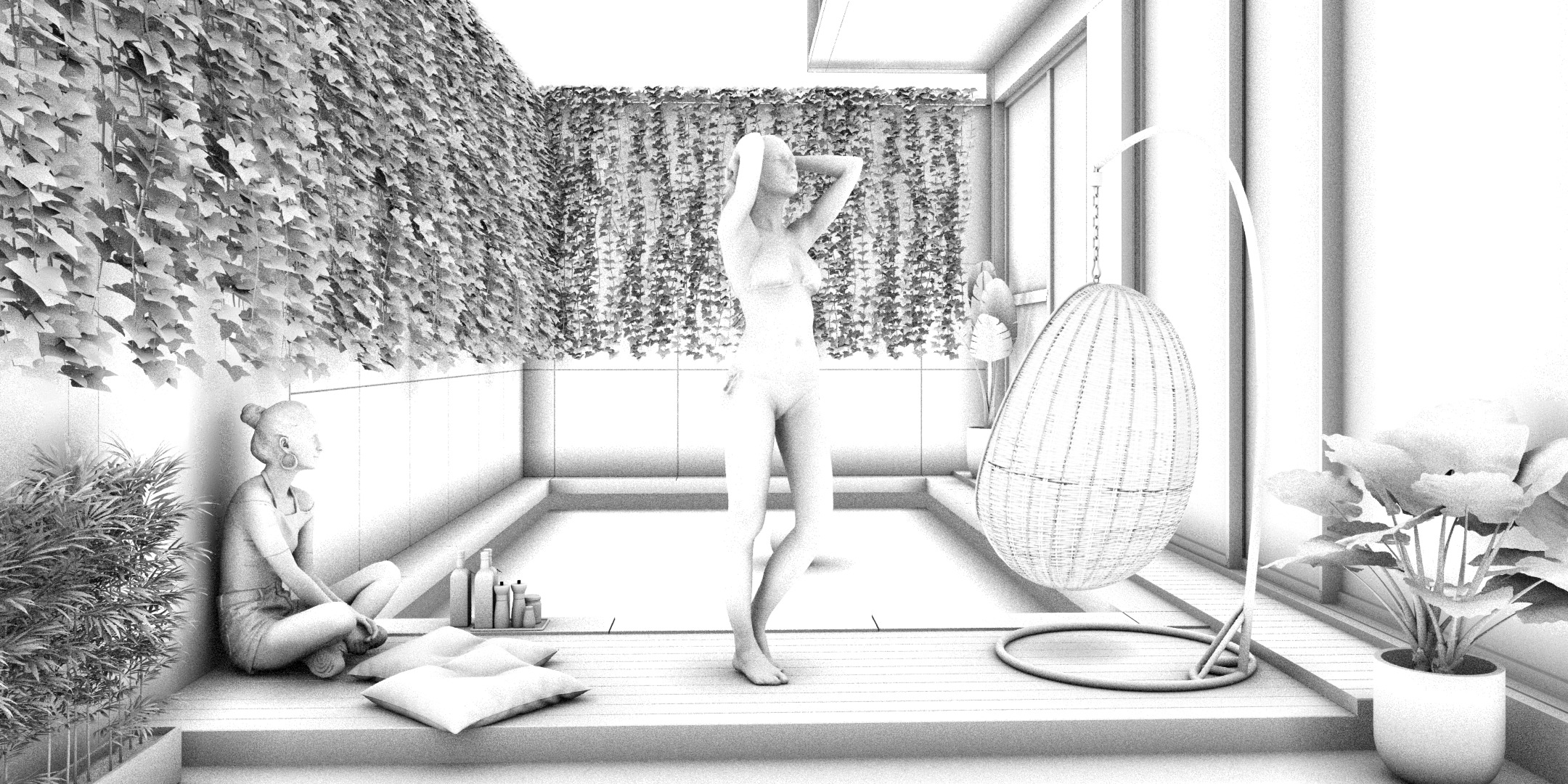 Floating Cubic Minimalist Villa PBR 3D Model 3D model_29