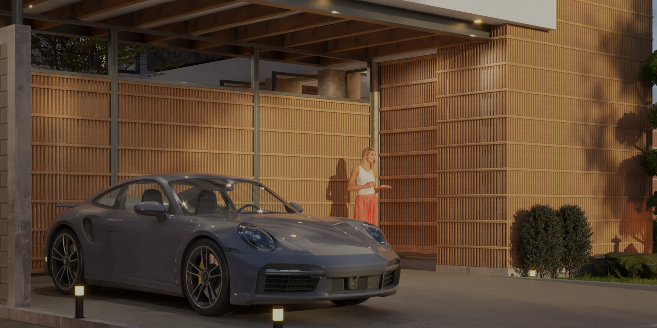 Floating Cubic Minimalist Villa PBR 3D Model 3D model_8