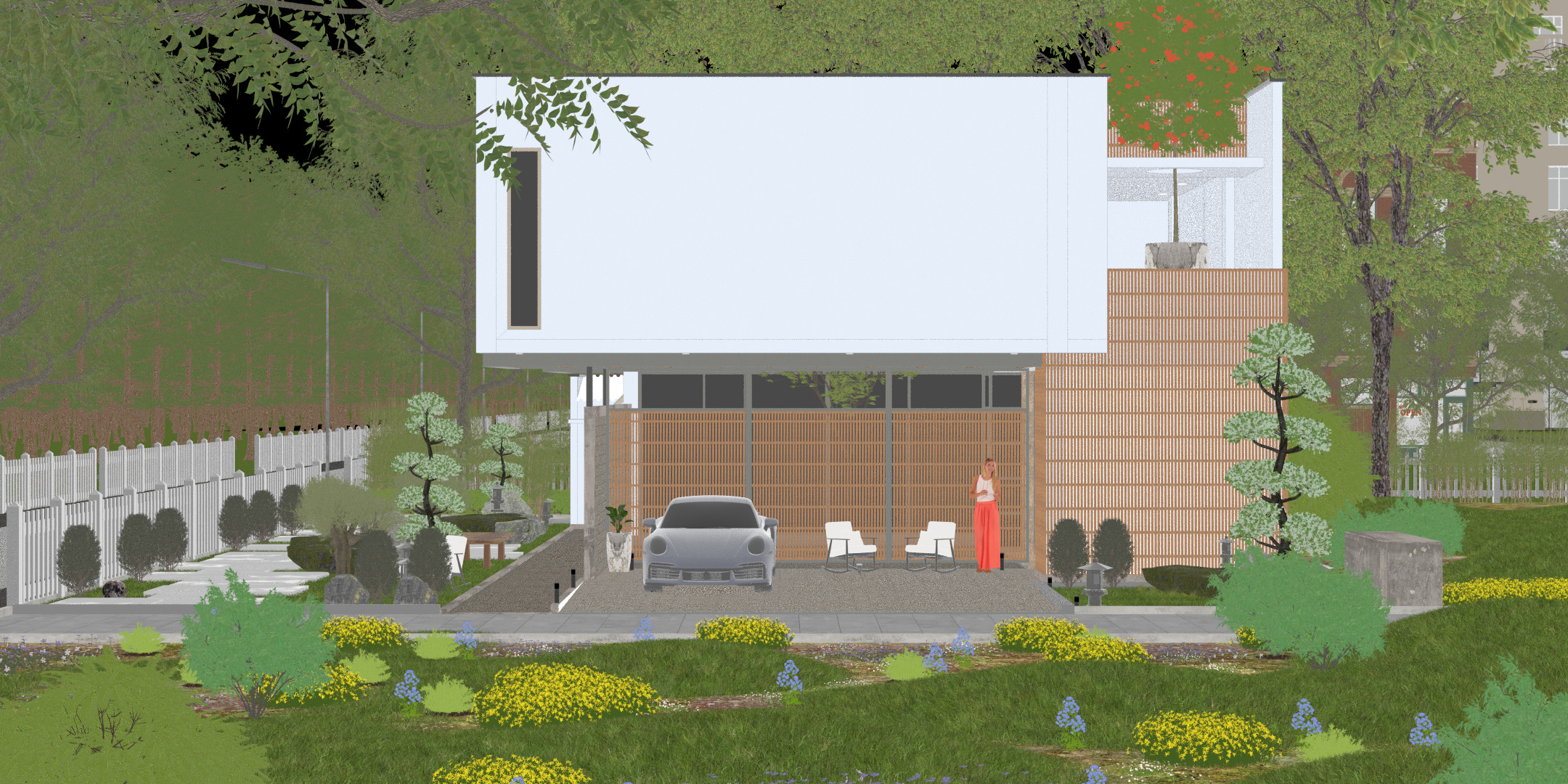 Floating Cubic Minimalist Villa PBR 3D Model 3D model_30