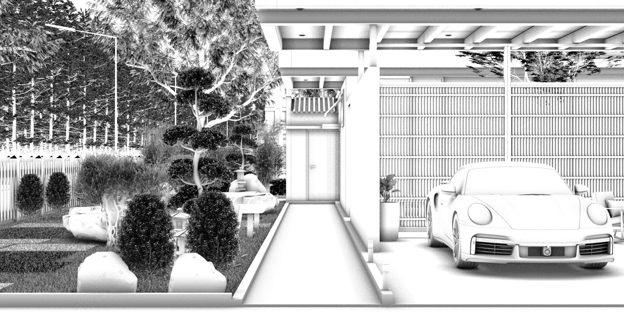 Floating Cubic Minimalist Villa PBR 3D Model 3D model_21