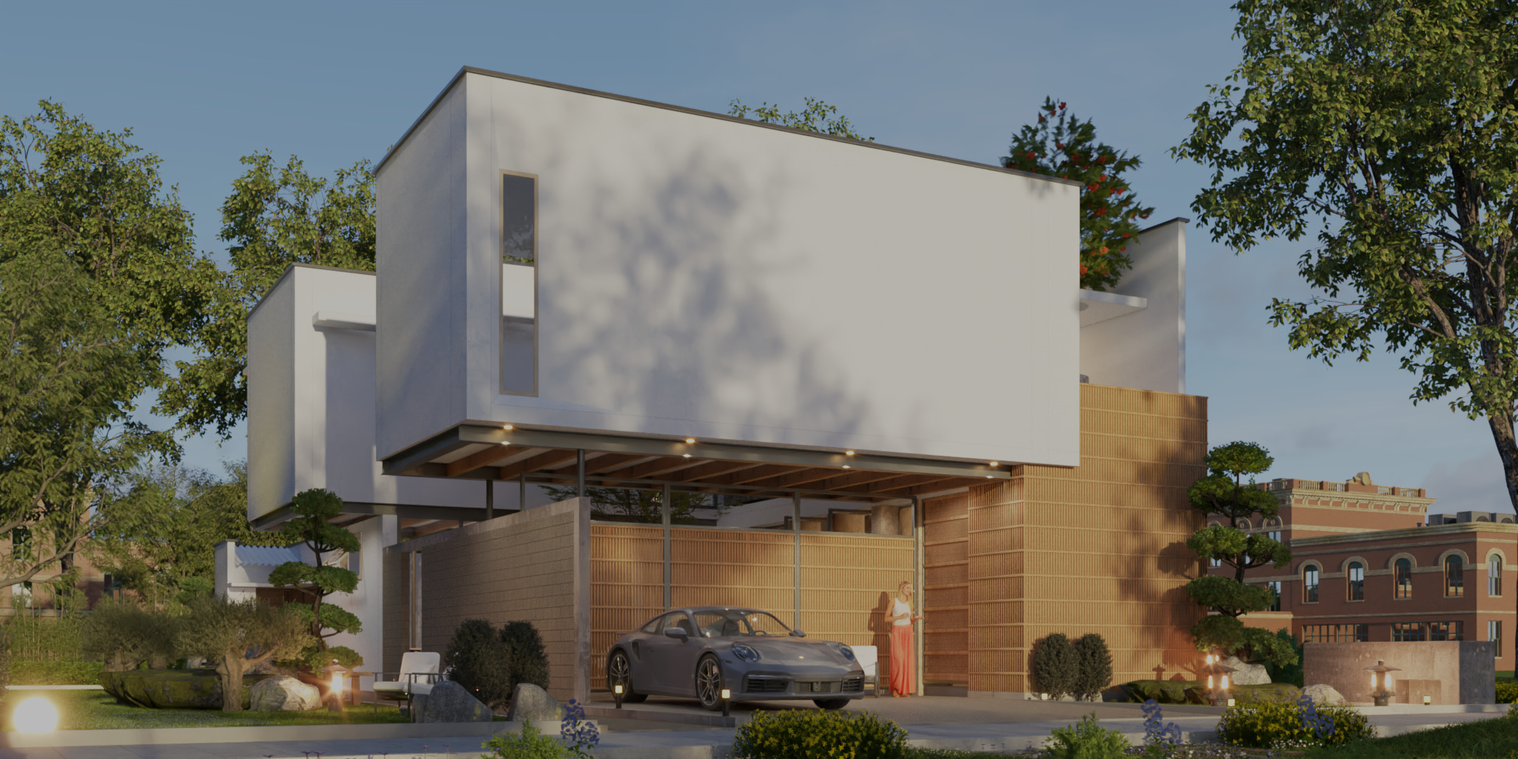 Floating Cubic Minimalist Villa PBR 3D Model 3D model_5