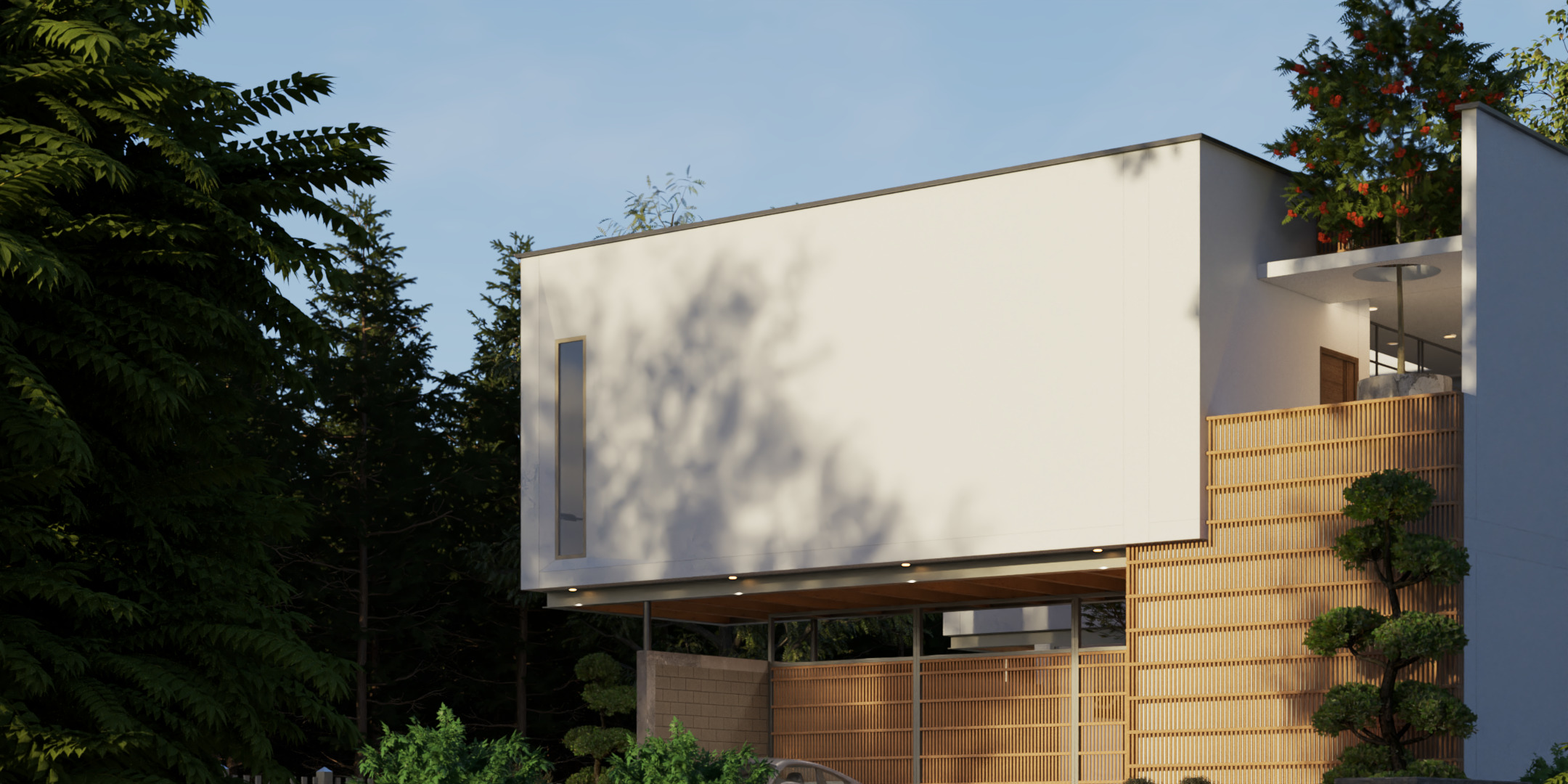 Floating Cubic Minimalist Villa PBR 3D Model 3D model_1