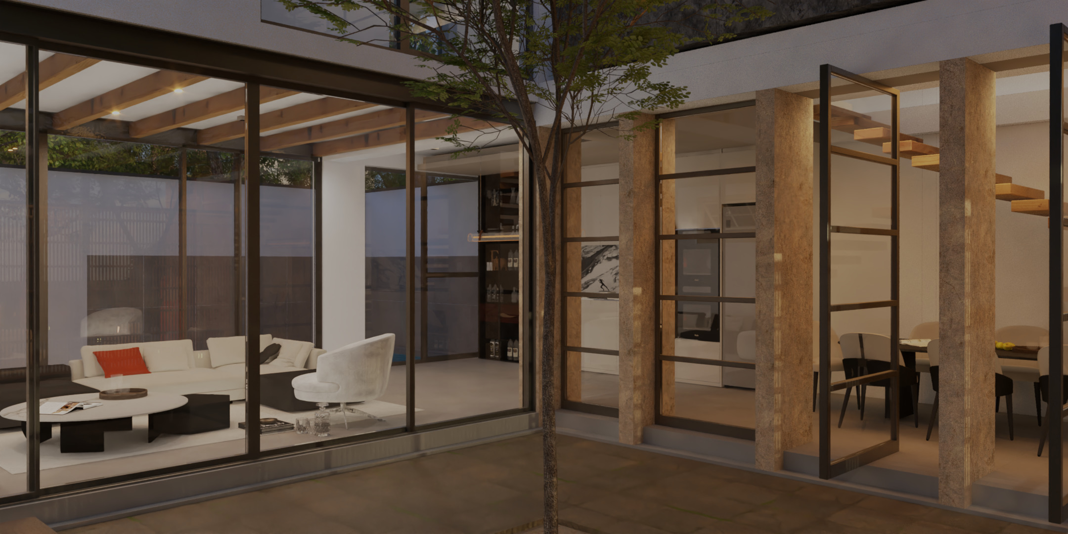 Floating Cubic Minimalist Villa PBR 3D Model 3D model_10