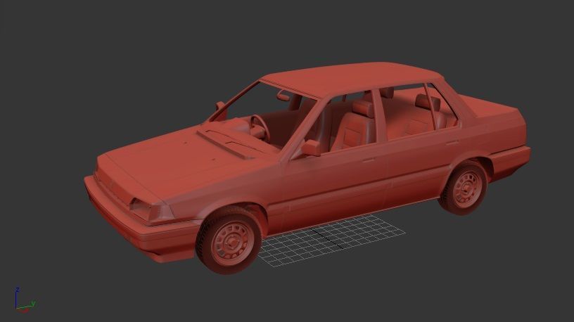 H Civic Mk3 sedan 1983 3D print model_1