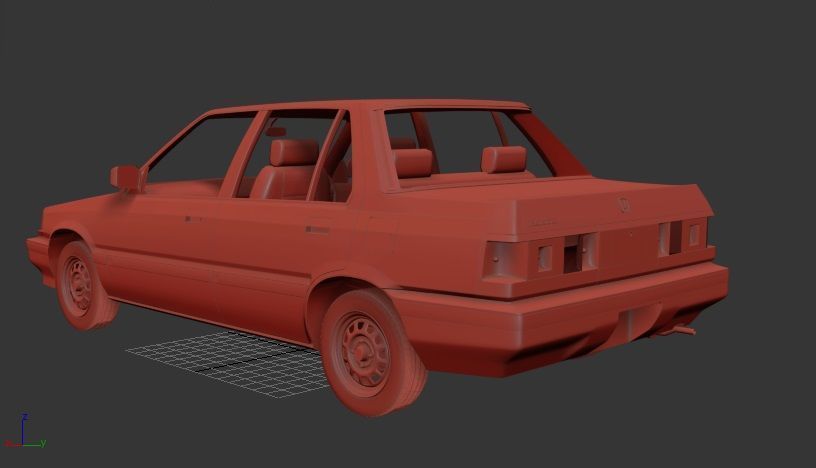 H Civic Mk3 sedan 1983 3D print model_2