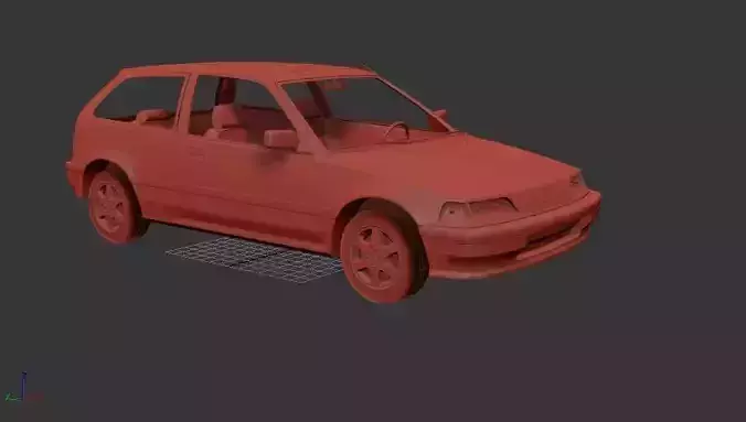 H Civic Mk4 hatchback 1987 3D print model