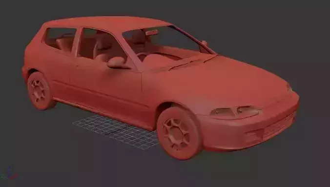 H Civic Mk5 hatchback 1991 3D print model